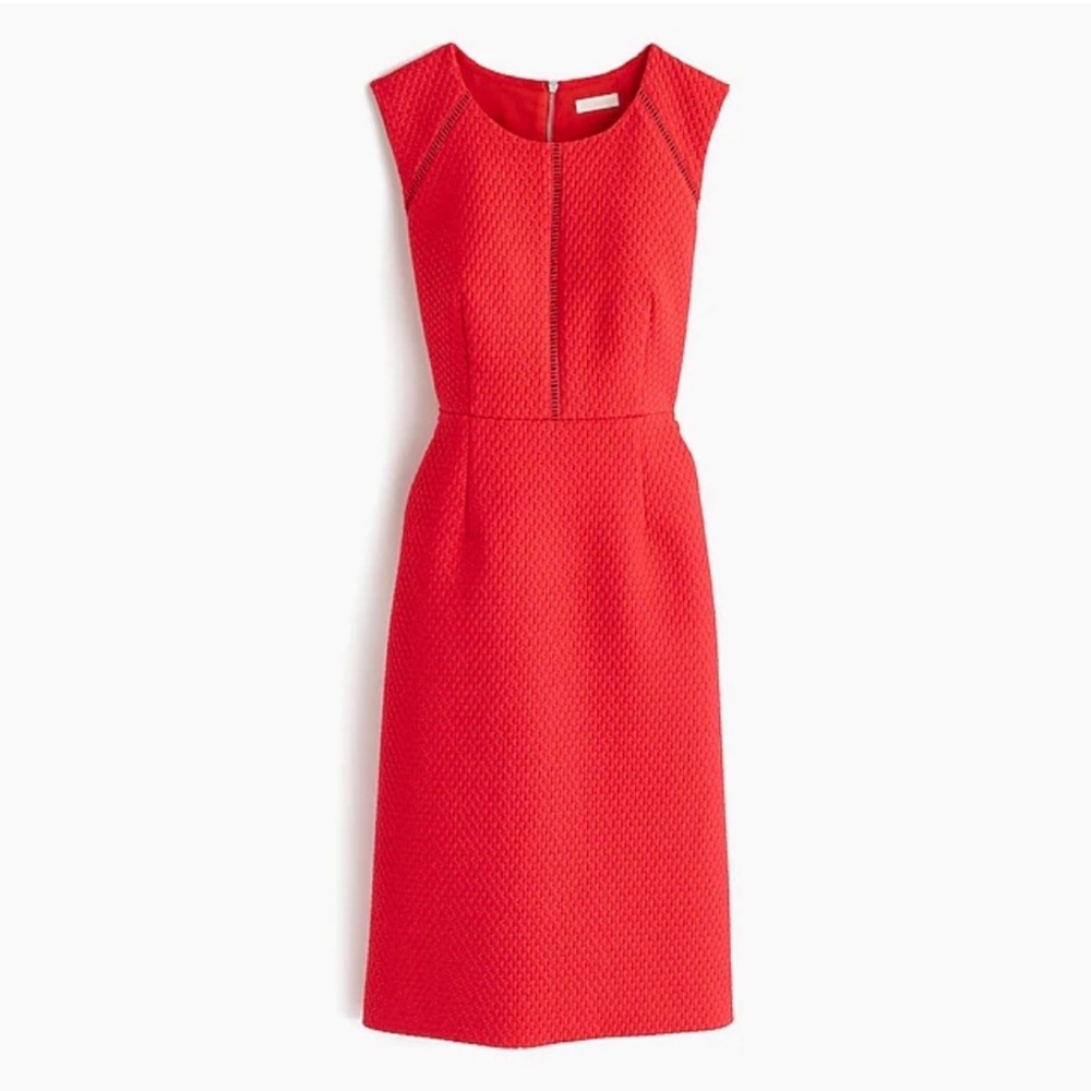 J. Crew Vibrant Red Textured Midi Dress